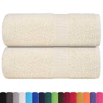 Cream Guest Towels 2 pcs - 100% Cotton & 360 gsm | HipoMarket