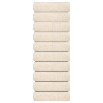 Guest Towels 10 pcs Cream - 100% Cotton, 360 gsm | HipoMarket