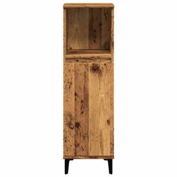 Elegant Old Wood Bathroom Cabinet - 30x30x100 cm