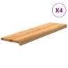 Light Brown Solid Oak Stair Treads - 4 pcs | HipoMarket UK