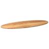 Light Brown Solid Oak Table Top - 140x60 cm Oval Design