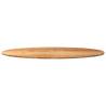 Light Brown Solid Oak Table Top - 140x60 cm Oval Design