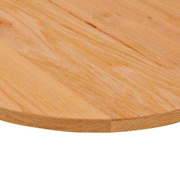 Light Brown Solid Oak Table Top - 140x60 cm Oval Design