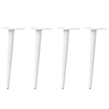 Stylish Conical Coffee Table Legs - 4 pcs White 30-31 cm Steel