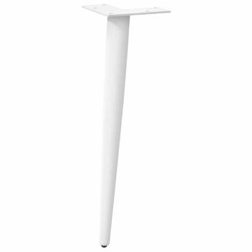 Stylish Conical Coffee Table Legs - 4 pcs White 30-31 cm Steel