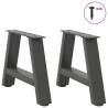 A-Shaped Coffee Table Legs Set - Anthracite Steel 50x(30-31) cm