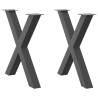 X-Shaped Dining Table Legs - Anthracite Steel 80x(72-73) cm