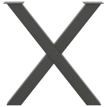 X-Shaped Dining Table Legs - Anthracite Steel 80x(72-73) cm