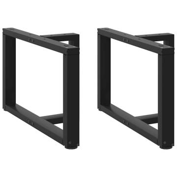 T-Shaped Coffee Table Legs - 2 pcs Black Steel | HipoMarket