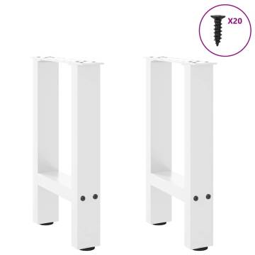 White Coffee Table Legs - Durable Steel 38x(42-43) cm - 2 Pcs