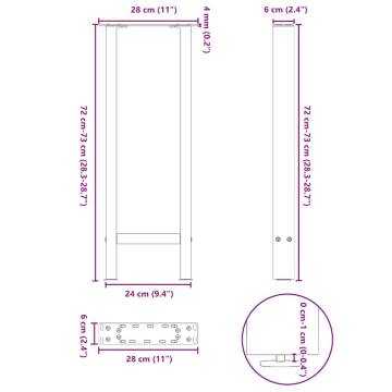 Coffee Table Legs Anthracite - Durable Steel Design | HipoMarket