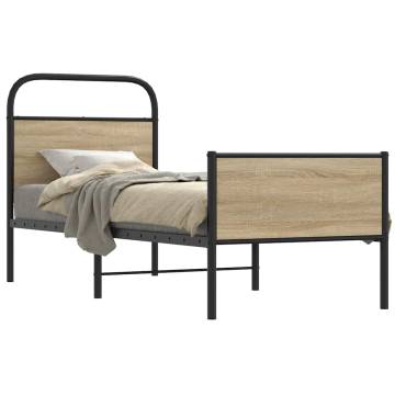 Elegant Sonoma Oak Bed Frame 75x190 cm - Sturdy & Stylish