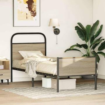 Elegant Sonoma Oak Bed Frame 75x190 cm - Sturdy & Stylish