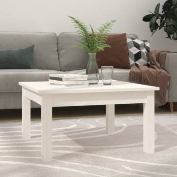 Stylish White Coffee Table - Solid Pine - 55x55x30 cm