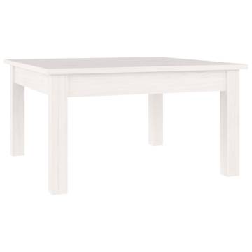 Stylish White Coffee Table - Solid Pine - 55x55x30 cm