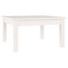 Stylish White Coffee Table - Solid Pine - 55x55x30 cm