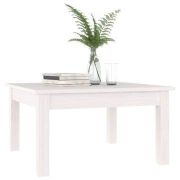 Stylish White Coffee Table - Solid Pine - 55x55x30 cm