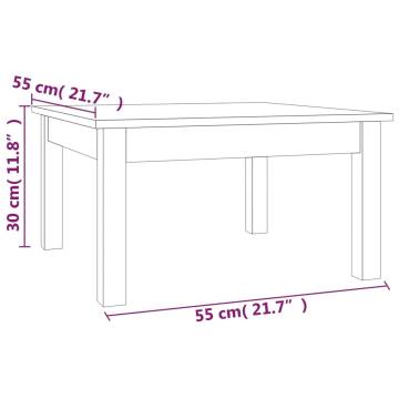 Stylish White Coffee Table - Solid Pine - 55x55x30 cm