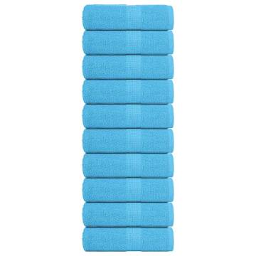 Soft Turquoise Guest Towels - 10 pcs 100% Cotton, 30x50 cm