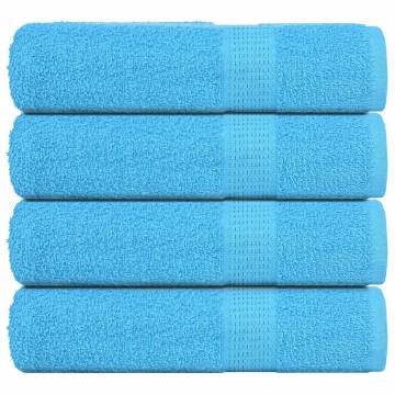 4 pcs Turquoise Shower Towels - 100% Cotton, 70x140 cm