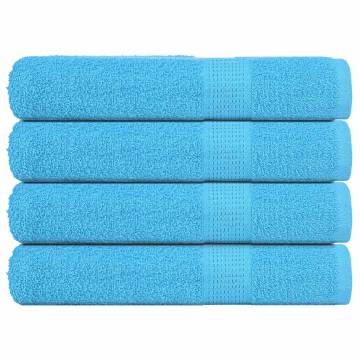 Sauna Towels Set - 100% Cotton, 4 pcs, Turquoise, 80x200 cm