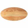 Light Brown Oak Table Top - 100x50 cm Oval Solid Wood