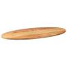 Light Brown Oak Table Top - 100x50 cm Oval Solid Wood