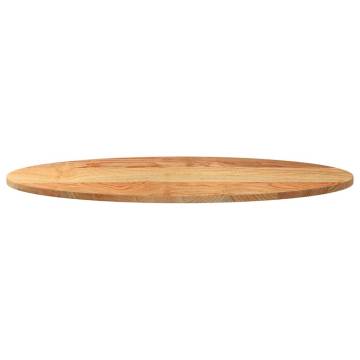 Light Brown Oak Table Top - 100x50 cm Oval Solid Wood