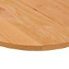 Light Brown Oak Table Top - 100x50 cm Oval Solid Wood