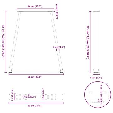 Coffee Table Legs V-Shape - 2 pcs Black Steel | Hipo Market