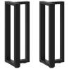 T-Shaped Console Table Legs - 2 pcs Black Steel - 38x25 cm