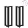 T-Shaped Console Table Legs - 2 pcs Black Steel - 38x25 cm