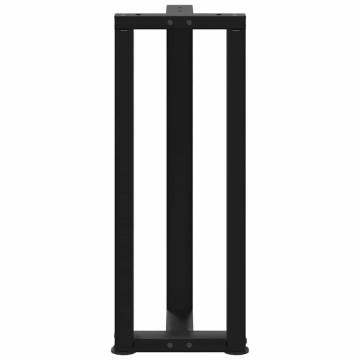 T-Shaped Console Table Legs - 2 pcs Black Steel - 38x25 cm