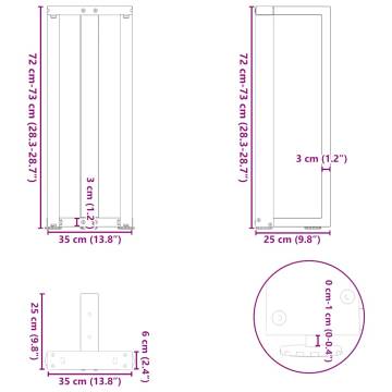 T-Shaped Console Table Legs - Anthracite Steel (2 Pcs)