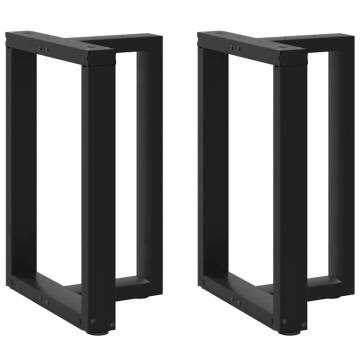 T-Shaped Dining Table Legs (2 pcs) - Black Steel, 60x35x73 cm