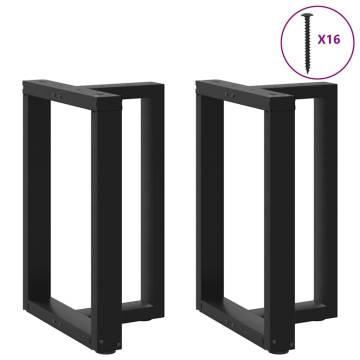 T-Shaped Dining Table Legs (2 pcs) - Black Steel, 60x35x73 cm