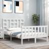 Bed Frame with Headboard White 120x200 cm Solid Wood Colour white Size 120 x 200 cm 