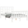 White Bed Frame with Headboard - 120x200 cm Solid Wood