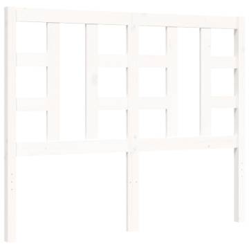 White Bed Frame with Headboard - 120x200 cm Solid Wood