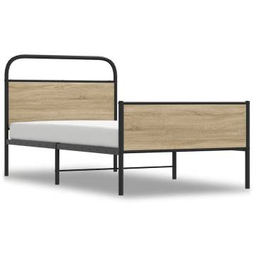 Sonoma Oak Bed Frame 90x200 cm - Sturdy & Stylish Design