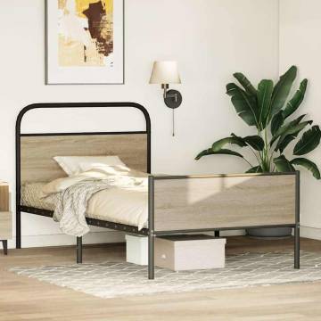 Sonoma Oak Bed Frame 90x200 cm - Sturdy & Stylish Design