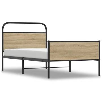 Sonoma Oak Bed Frame 100x200 cm - Sturdy & Elegant Design