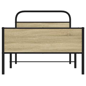 Sonoma Oak Bed Frame 100x200 cm - Elegant Storage Solution