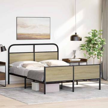 Elegant Bed Frame without Mattress 120x190 cm - Sonoma Oak