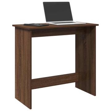 Brown Oak Desk 84x40 cm - Stylish Engineered Wood Design