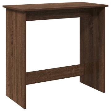 Brown Oak Desk 84x40 cm - Stylish Engineered Wood Design