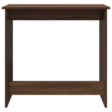 Brown Oak Desk 84x40 cm - Stylish Engineered Wood Design