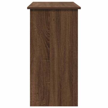 Brown Oak Desk 84x40 cm - Stylish Engineered Wood Design