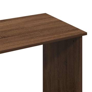 Brown Oak Desk 84x40 cm - Stylish Engineered Wood Design