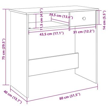 Desk Sonoma Oak - Durable Engineered Wood 80x40x75 cm